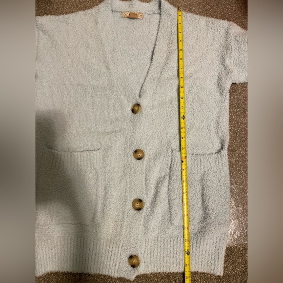 Harlow - Light Blue Fuzzy Cardigan - Picture 5 of 5